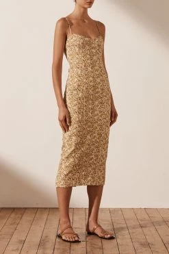 Shona Joy DRESSES ORION LINEN FITTED MIDI DRESS 7 Shona Joy DRESSES ORION LINEN FITTED MIDI DRESS