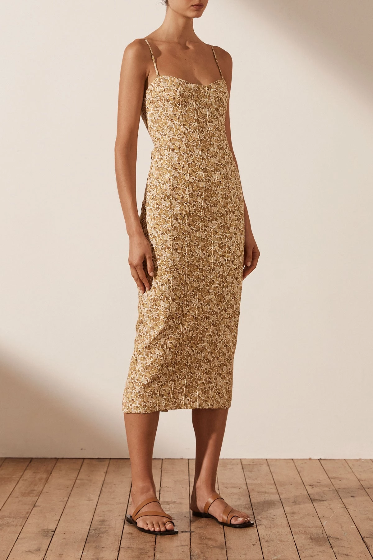 Shona Joy DRESSES ORION LINEN FITTED MIDI DRESS 3 Shona Joy DRESSES ORION LINEN FITTED MIDI DRESS