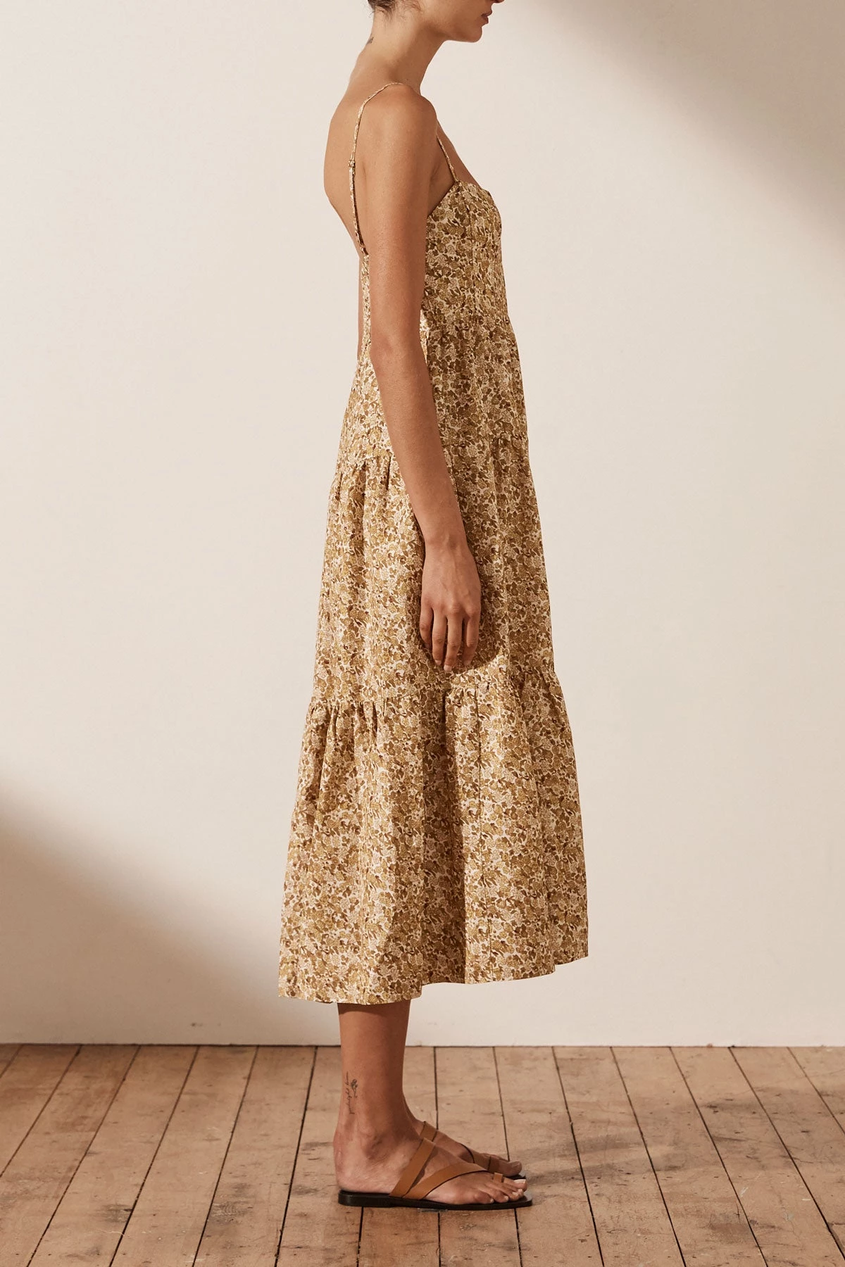 Shona Joy DRESSES ORION LINEN TIERED MIDI DRESS 5 Shona Joy DRESSES ORION LINEN TIERED MIDI DRESS