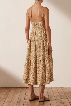 Shona Joy DRESSES ORION LINEN TIERED MIDI DRESS 11 Shona Joy DRESSES ORION LINEN TIERED MIDI DRESS