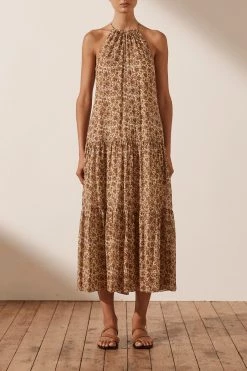 Shona Joy FAUNA BACKLESS HALTER MIDI DRESS DRESSES
