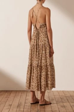 Shona Joy FAUNA BACKLESS HALTER MIDI DRESS DRESSES