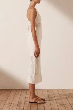 Shona Joy DRESSES CALYPSO CROCHET OPEN BACK MIDI DRESS - RICE 10 Shona Joy DRESSES CALYPSO CROCHET OPEN BACK MIDI DRESS - RICE