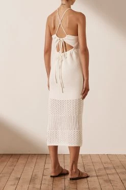 Shona Joy DRESSES CALYPSO CROCHET OPEN BACK MIDI DRESS - RICE 11 Shona Joy DRESSES CALYPSO CROCHET OPEN BACK MIDI DRESS - RICE