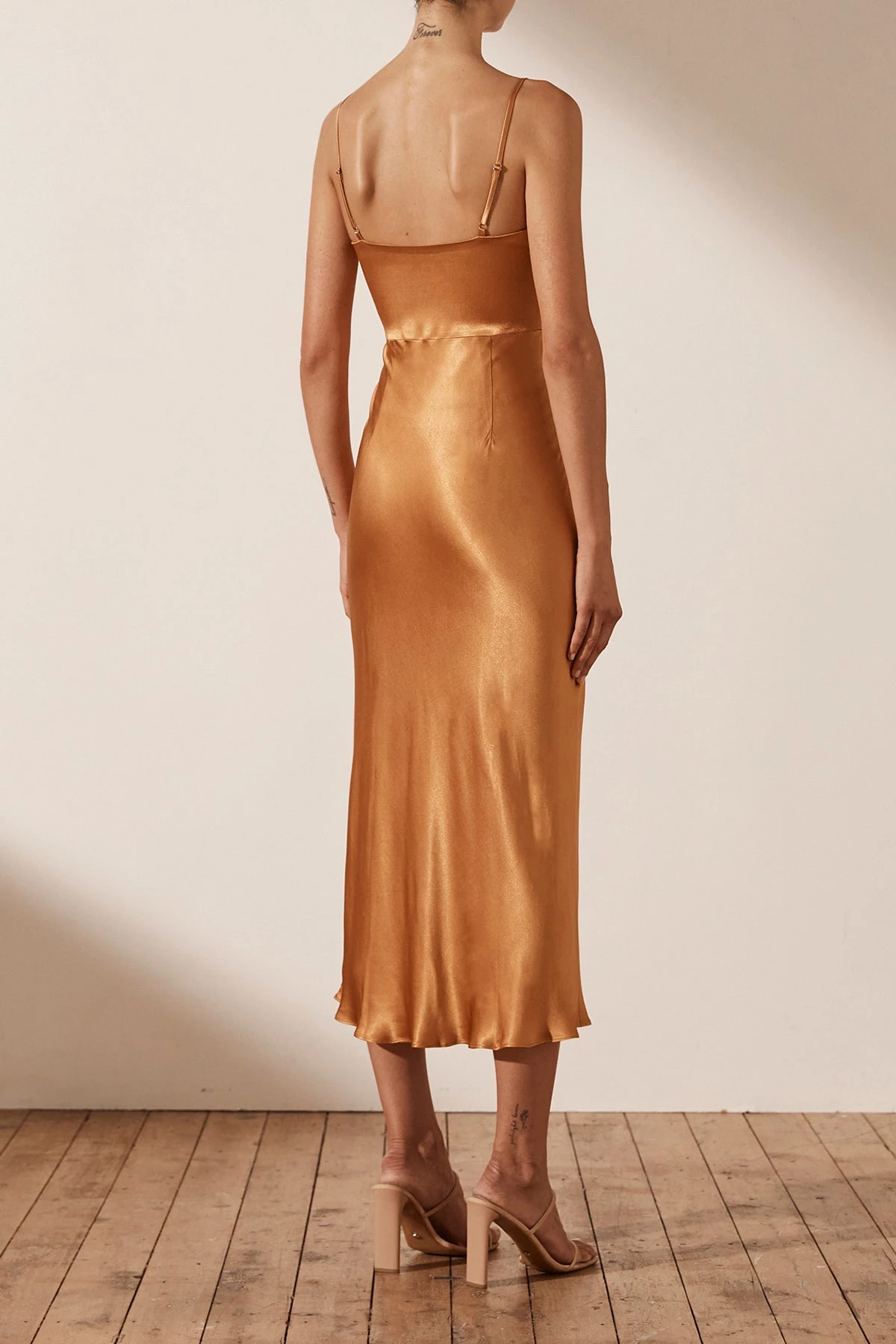 Shona Joy DRESSES ALMA LACE UP MIDI DRESS - TURMERIC 6 Shona Joy DRESSES ALMA LACE UP MIDI DRESS - TURMERIC