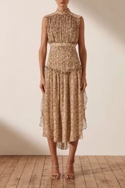 Shona Joy AMBAR SLEEVELESS OPEN BACK MIDI DRESS DRESSES