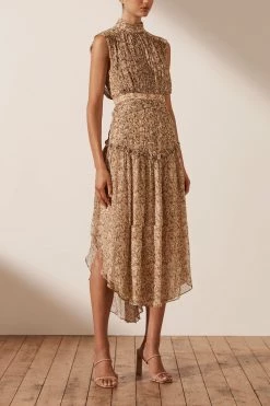 Shona Joy AMBAR SLEEVELESS OPEN BACK MIDI DRESS DRESSES