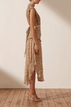 Shona Joy AMBAR SLEEVELESS OPEN BACK MIDI DRESS DRESSES