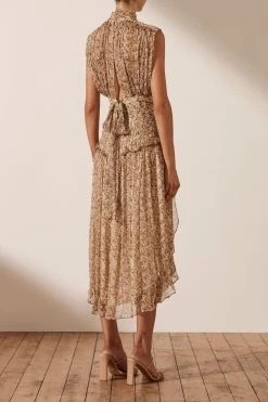 Shona Joy AMBAR SLEEVELESS OPEN BACK MIDI DRESS DRESSES