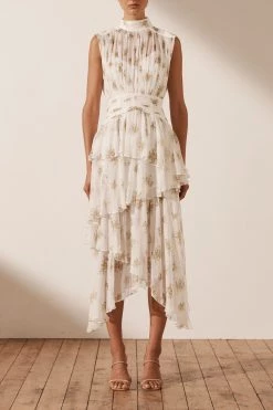 Shona Joy JULIETA SLEEVELESS RUCHED MIDI DRESS DRESSES 8 Shona Joy JULIETA SLEEVELESS RUCHED MIDI DRESS DRESSES