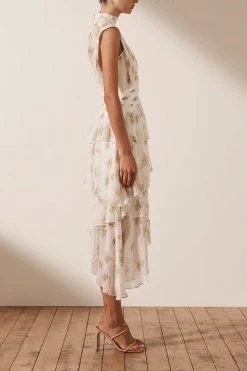 Shona Joy JULIETA SLEEVELESS RUCHED MIDI DRESS DRESSES 10 Shona Joy JULIETA SLEEVELESS RUCHED MIDI DRESS DRESSES