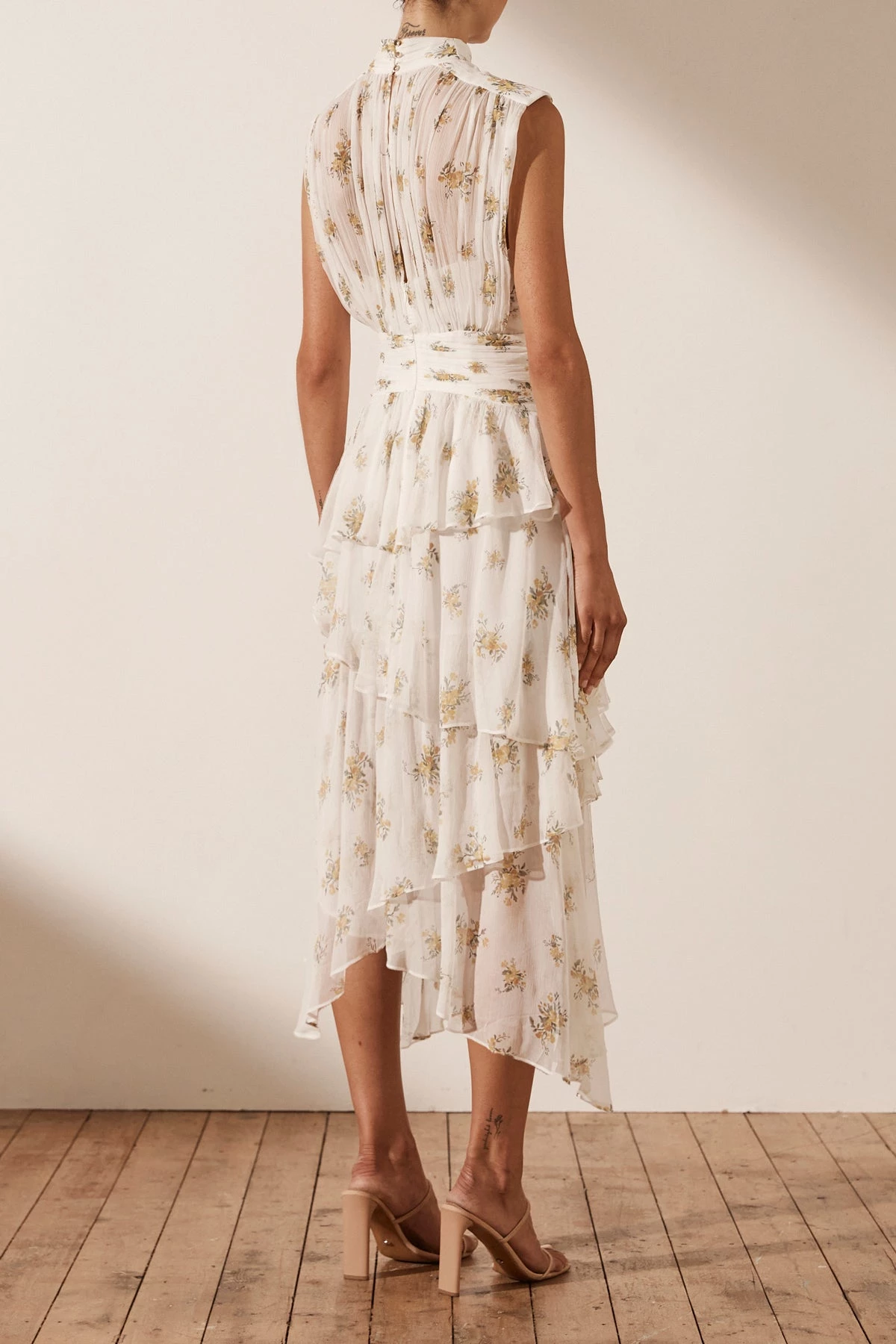 Shona Joy JULIETA SLEEVELESS RUCHED MIDI DRESS DRESSES 6 Shona Joy JULIETA SLEEVELESS RUCHED MIDI DRESS DRESSES