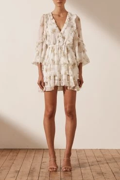 Shona Joy DRESSES JULIETA BALLOON SLEEVE FRILL MINI DRESS