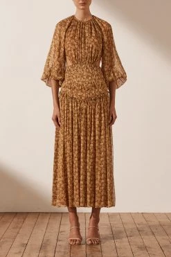 Shona Joy SUNSET CUT OUT BACKLESS MIDI DRESS