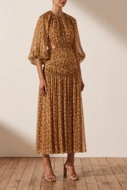 Shona Joy SUNSET CUT OUT BACKLESS MIDI DRESS