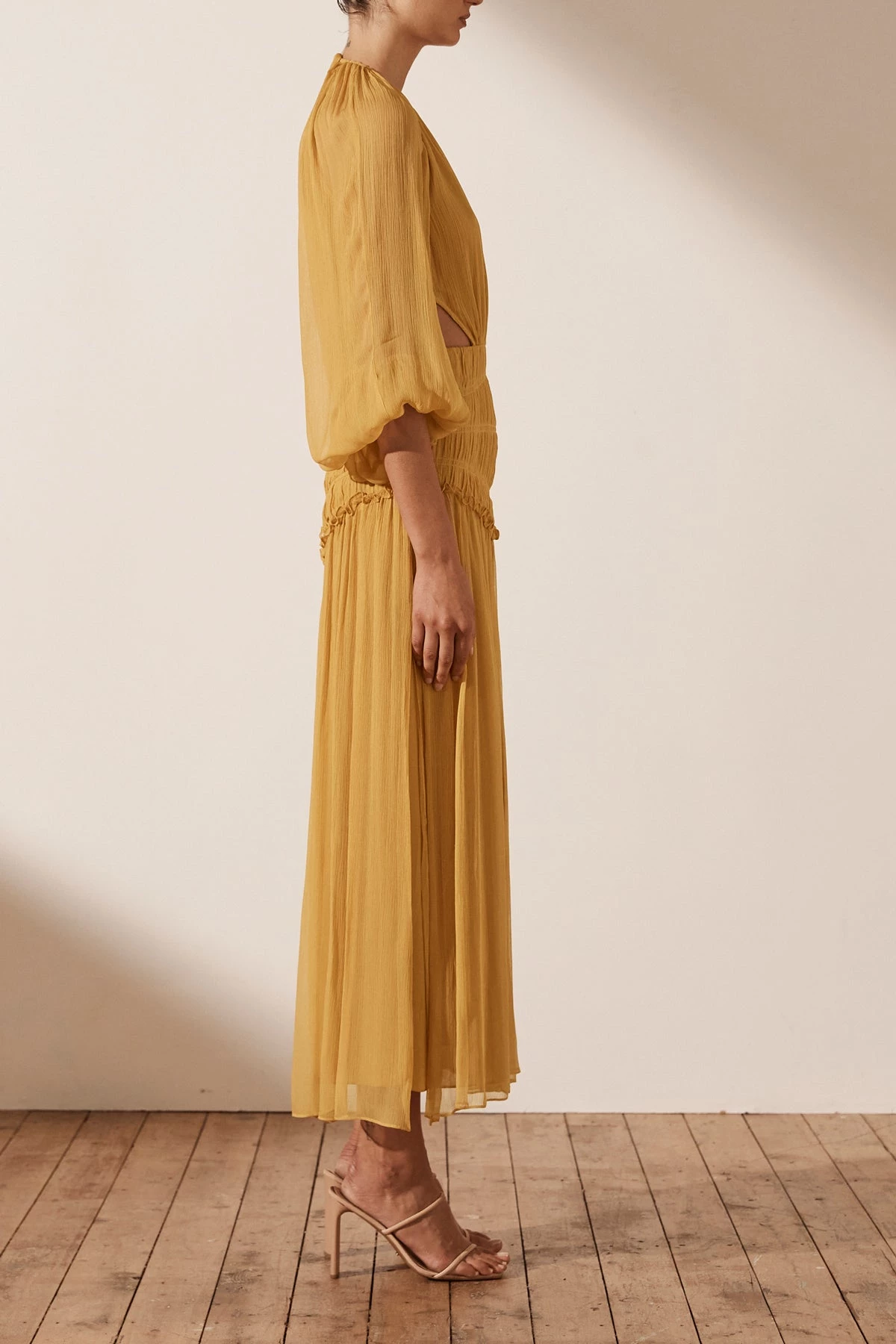 Shona Joy IRIS CUT OUT BACKLESS MIDI DRESS - SAFFRON 5 Shona Joy IRIS CUT OUT BACKLESS MIDI DRESS - SAFFRON