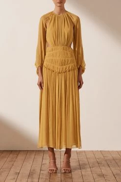 Shona Joy IRIS CUT OUT BACKLESS MIDI DRESS - SAFFRON 13 Shona Joy IRIS CUT OUT BACKLESS MIDI DRESS - SAFFRON