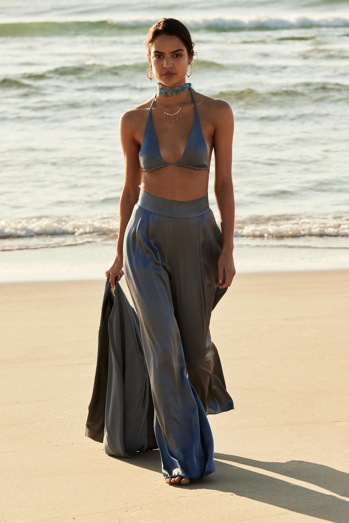 Shona Joy TOPS LA LUNE TRIANGLE BRALETTE - BLUE SMOKE 2 Shona Joy TOPS LA LUNE TRIANGLE BRALETTE - BLUE SMOKE