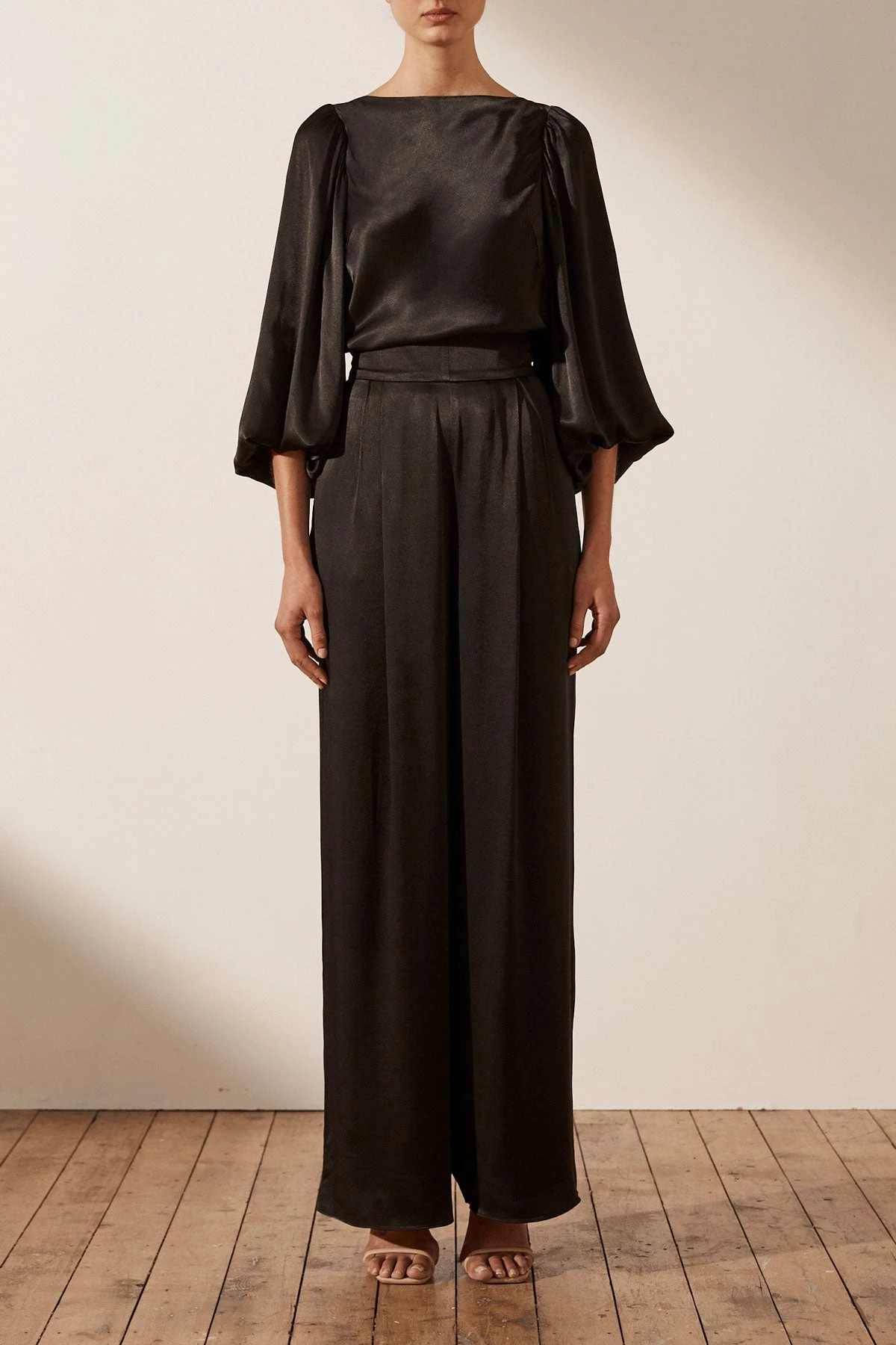 Shona Joy LA LUNE COWL BACK BALLOON SLEEVE BLOUSE - BLACK 2 Shona Joy LA LUNE COWL BACK BALLOON SLEEVE BLOUSE - BLACK