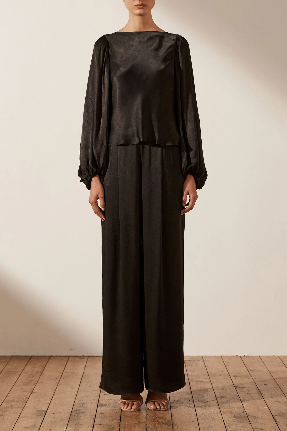 Shona Joy LA LUNE COWL BACK BALLOON SLEEVE BLOUSE - BLACK 5 Shona Joy LA LUNE COWL BACK BALLOON SLEEVE BLOUSE - BLACK