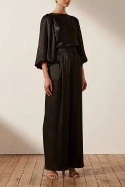 Shona Joy LA LUNE COWL BACK BALLOON SLEEVE BLOUSE - BLACK 7 Shona Joy LA LUNE COWL BACK BALLOON SLEEVE BLOUSE - BLACK