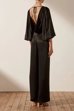 Shona Joy LA LUNE COWL BACK BALLOON SLEEVE BLOUSE - BLACK 8 Shona Joy LA LUNE COWL BACK BALLOON SLEEVE BLOUSE - BLACK