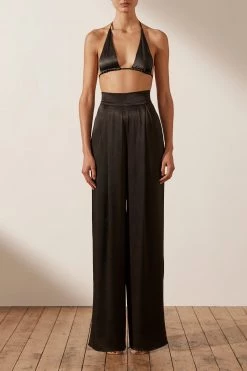 Shona Joy LA LUNE TRIANGLE BRALETTE - BLACK TOPS