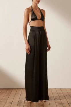 Shona Joy LA LUNE TRIANGLE BRALETTE - BLACK TOPS