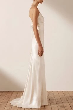 Shona Joy LA LUNE RUCHED BODICE MAXI DRESS - CREAM DRESSES
