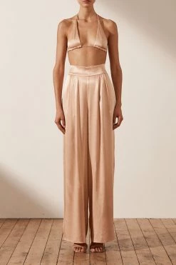 Shona Joy SHORTS & PANTS LA LUNE TUXEDO TROUSER - DESERT ROSE