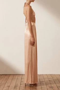 Shona Joy SHORTS & PANTS LA LUNE TUXEDO TROUSER - DESERT ROSE