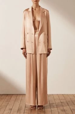 Shona Joy SHORTS & PANTS LA LUNE TUXEDO TROUSER - DESERT ROSE