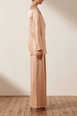 Shona Joy LA LUNE DOUBLE BREASTED BLAZER - DESERT ROSE