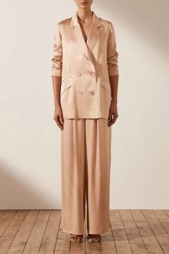Shona Joy LA LUNE DOUBLE BREASTED BLAZER - DESERT ROSE