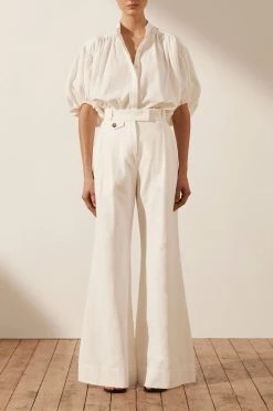 Shona Joy TOPS PRISCILA SHORT SLEEVE SHIRT - RICE