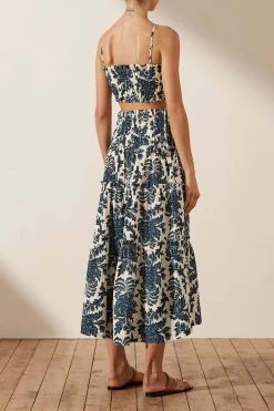 Shona Joy DIANA SHIRRED TIERED MIDI SKIRT