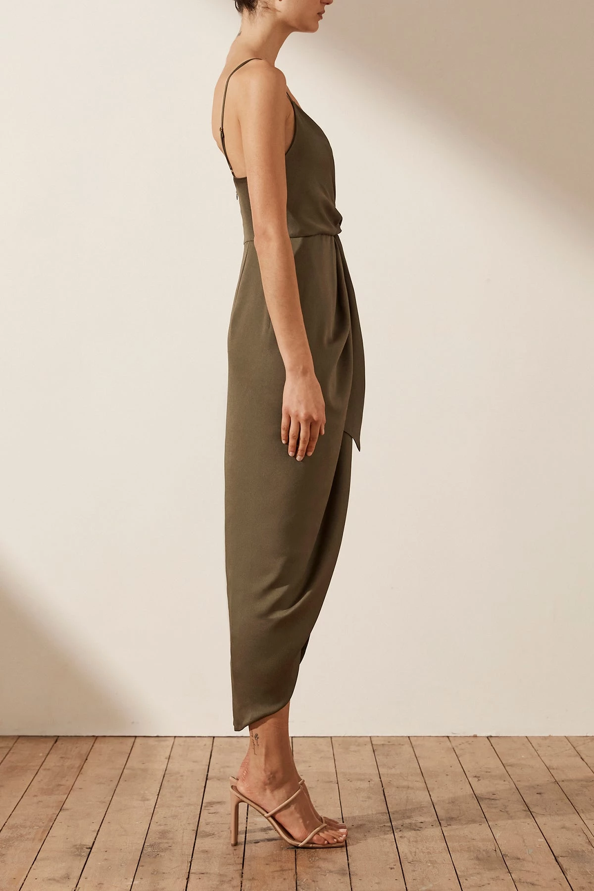 Shona Joy DRESSES LUXE TIE FRONT COCKTAIL DRESS - PINE 4 Shona Joy DRESSES LUXE TIE FRONT COCKTAIL DRESS - PINE