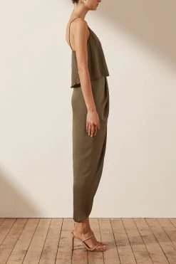 Shona Joy LUXE COCKTAIL FRILL DRESS - PINE DRESSES