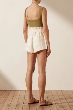 Shona Joy BASIC SQUARE NECK TOP - BAY LEAF TOPS