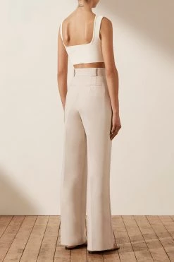 Shona Joy IVY HIGH WAISTED TAILORED PANT - BONE 14 Shona Joy IVY HIGH WAISTED TAILORED PANT - BONE