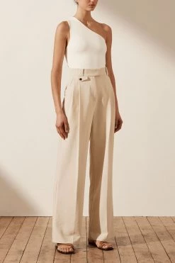 Shona Joy BASIC ONE SHOULDER TOP - IVORY TOPS