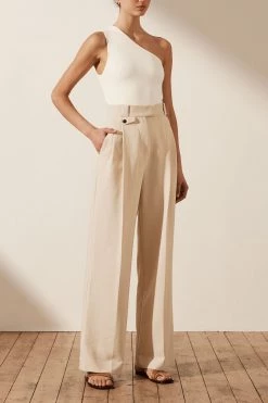 Shona Joy BASIC ONE SHOULDER TOP - IVORY TOPS