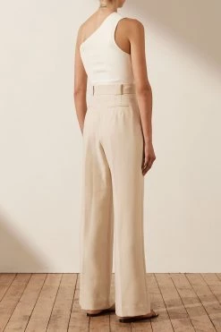 Shona Joy BASIC ONE SHOULDER TOP - IVORY TOPS