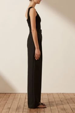 Shona Joy TOPS BASIC SQUARE NECK TOP - BLACK