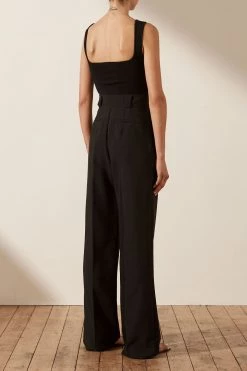 Shona Joy TOPS BASIC SQUARE NECK TOP - BLACK