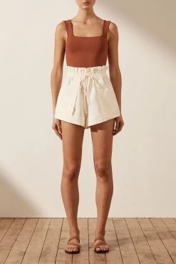 Shona Joy BASIC SQUARE NECK TOP - CLAY TOPS