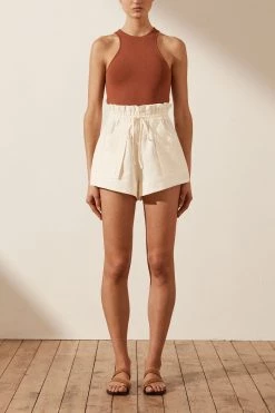 Shona Joy BASIC RACER BACK TOP - CLAY