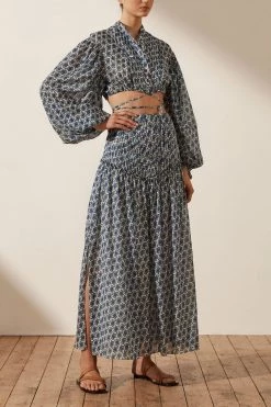 Shona Joy DANIELA RUCHED MIDI SKIRT