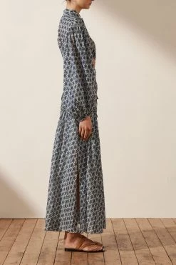 Shona Joy TOPS DANIELA PIN TUCK DRAWSTRING SHIRT