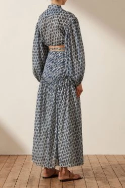 Shona Joy DANIELA RUCHED MIDI SKIRT